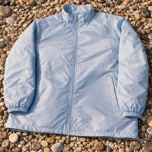 Totes Sky Blue Ladies Lined Spring Jacket Size Large NO HOOD.